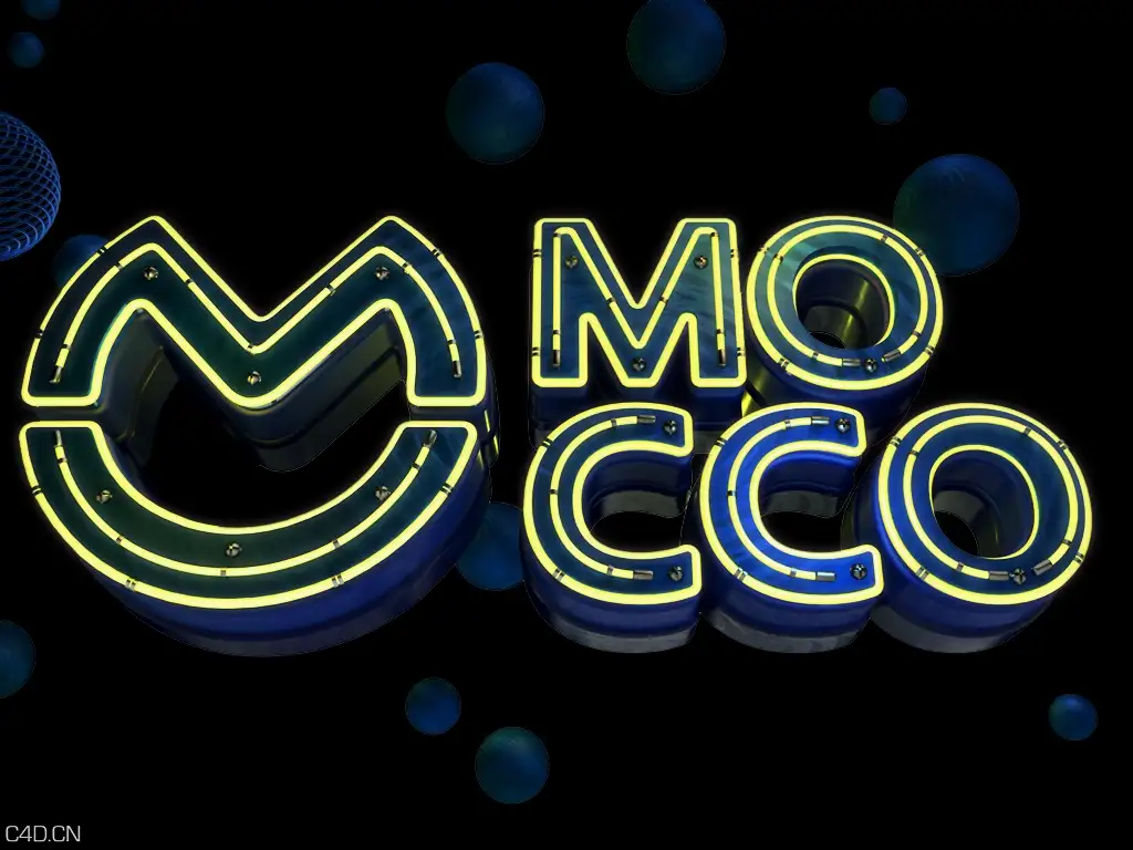 霓虹灯字练习 - C4D之家 - mocco2