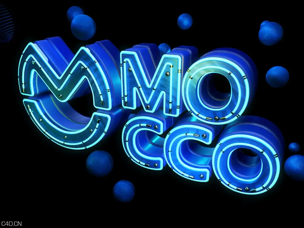 霓虹灯字练习 - C4D之家 - mocco3