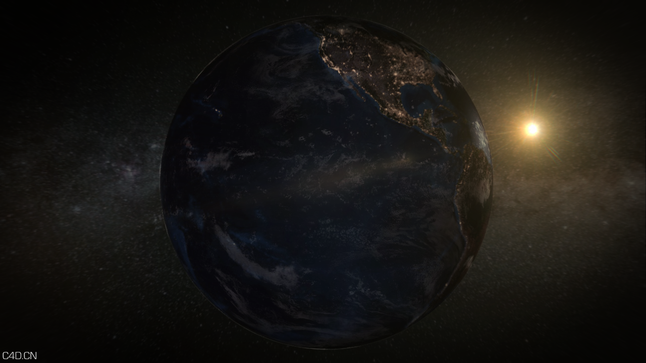 模拟地球穿越 - C4D之家 - 此为工程第一帧