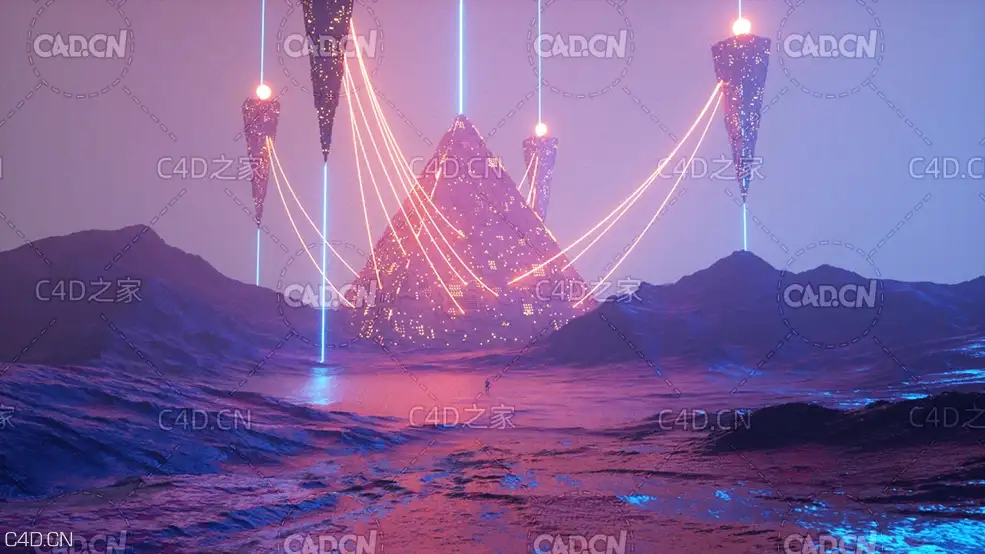 C4D+octane制作外星科幻概念场景教程（含工程文件）