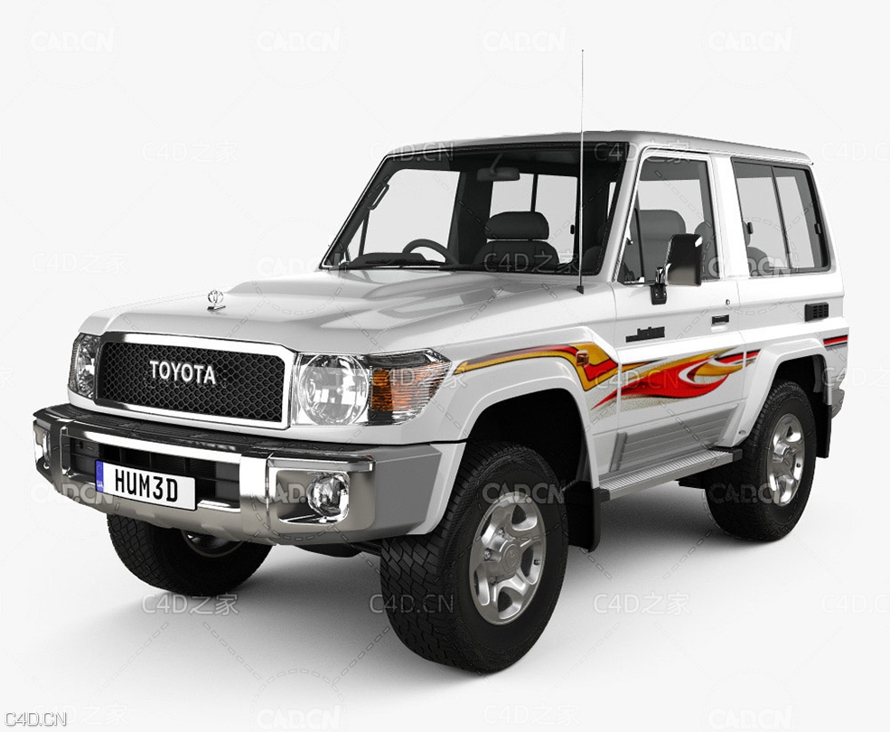 2017款丰田陆地巡洋舰3门越野车 Toyota Land Cruiser 3-door VXR 2017 3D model