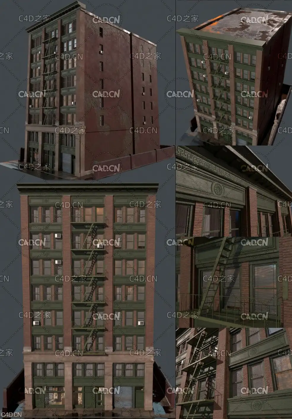 破旧高楼 旧美国大厦 旧房子 老房子 8层高楼 Old USA building