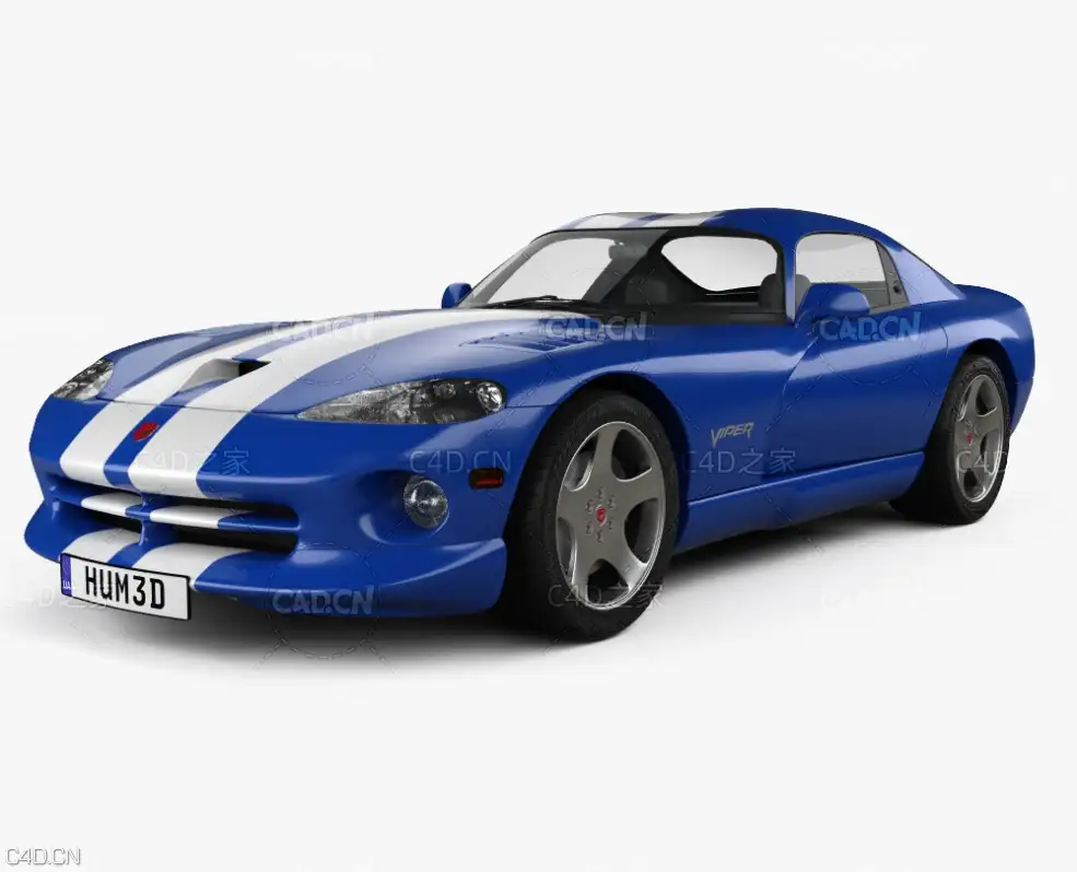 道奇蝰蛇跑车 Dodge Viper GTS 1998 3D model - C4D之家 - Dodge_Viper_Mk1_GTS_1996_1000_0001.jpg