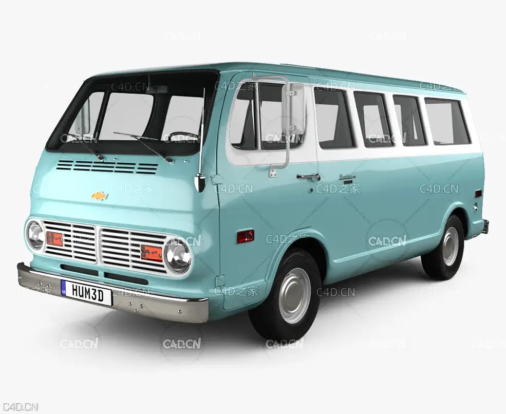 雪佛兰面包车 Chevrolet Sport Van 1968 3D model
