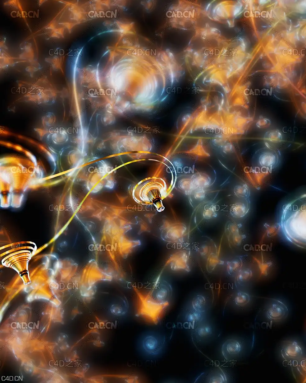 C4D Redshift工程：螺旋样条花图案工程 Nopoly