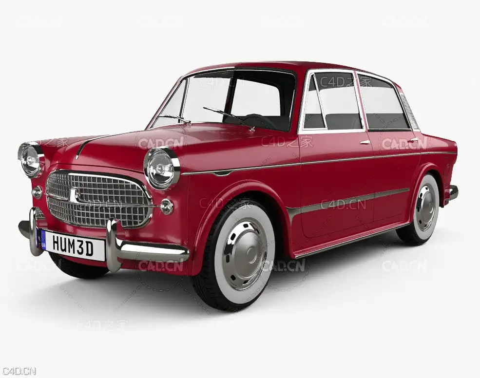 1957款菲亚特古董汽车 Fiat 1200 Granluce 1957 3D model