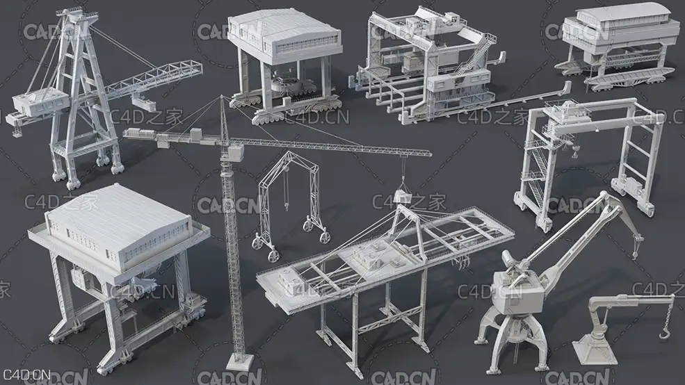11个起重机模型 建筑起重机3D模型 Cranes – 11 pieces by Armen Manukyan - C4D之家 - file.jpg