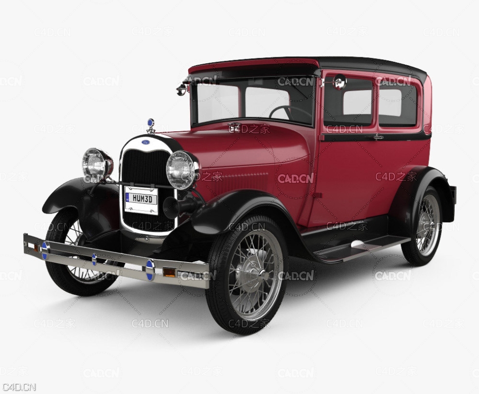 福特老爷车 古董车 Ford Model A Tudor 1929 3D model - C4D之家 - Ford_Model_A_Tudor_1929_1000_0001.jpg