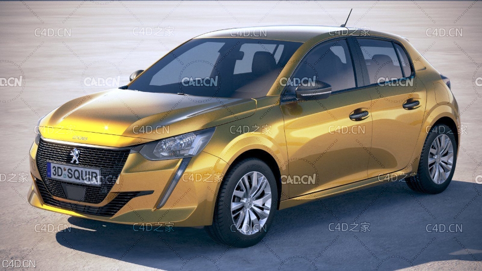 标致208城市SUV汽车 Peugeot 208 2020 3D Model