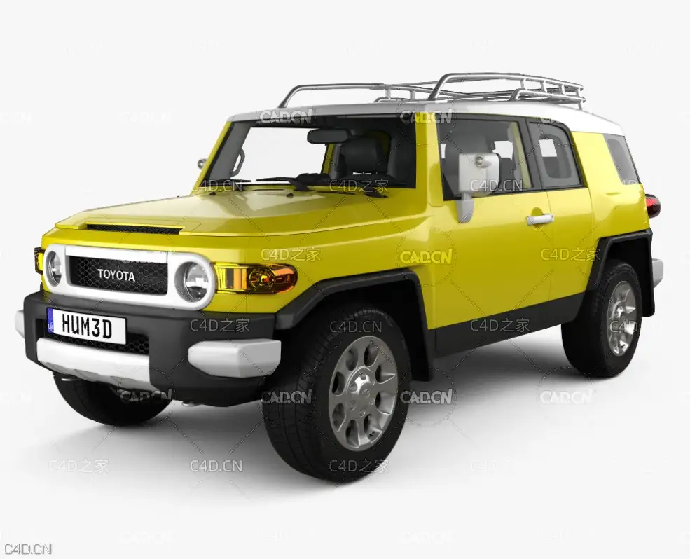 丰田FJ巡洋舰越野车 Toyota FJ Cruiser with HQ interior 2010 3D model