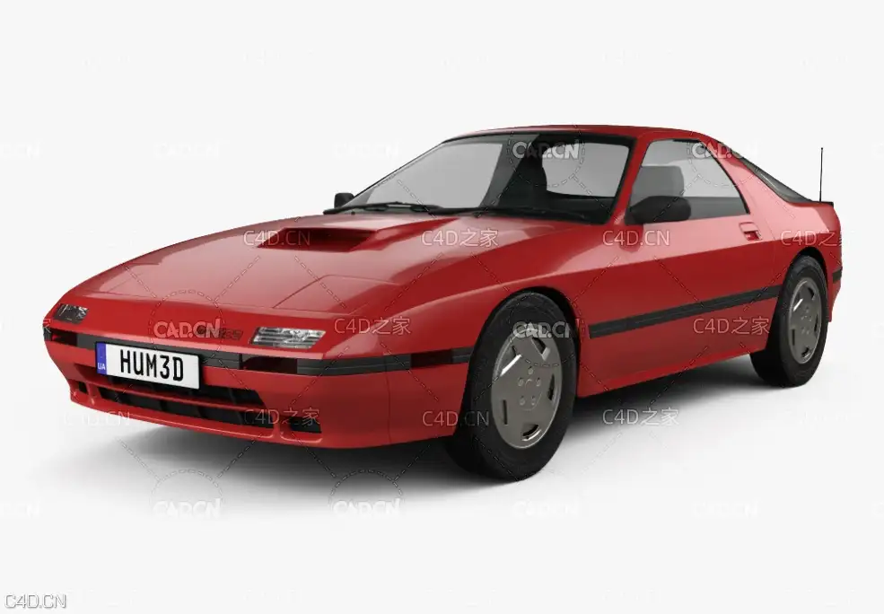 马自达RX-7汽车 Mazda RX-7 coupe 1985 3D model