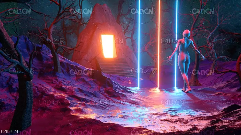 C4D+OCTANE制作科幻概念场景天堂之门（含工程文件） - C4D之家 - icion-1536x864.jpg