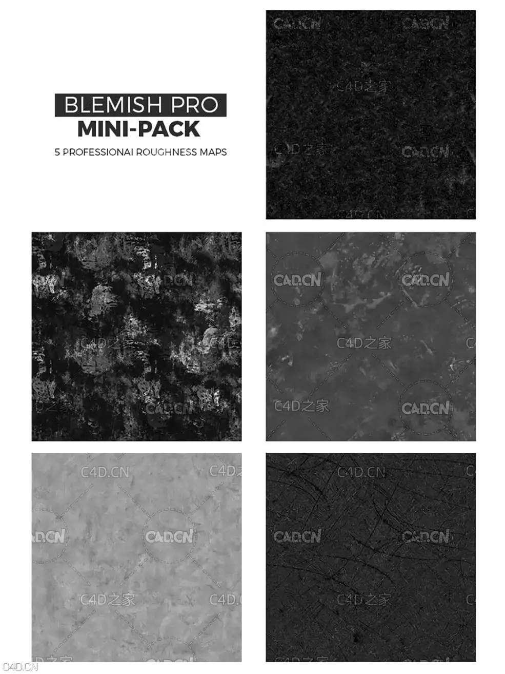 5个蒙尘划痕贴图素材 Blemish Pro Sampler Pack