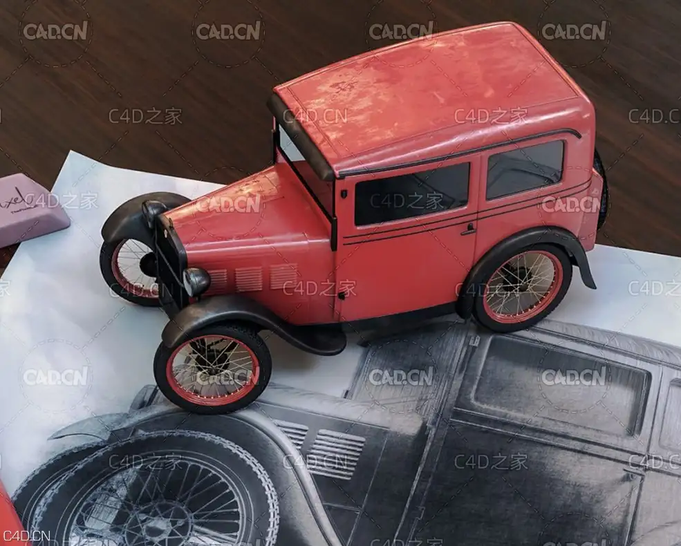 宝马老爷车卡通模型 Cinema 4D Textured BMW 315 Dixie