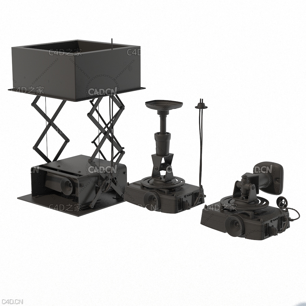 投影仪 The projector on the bracket - C4D之家 - 1.jpg