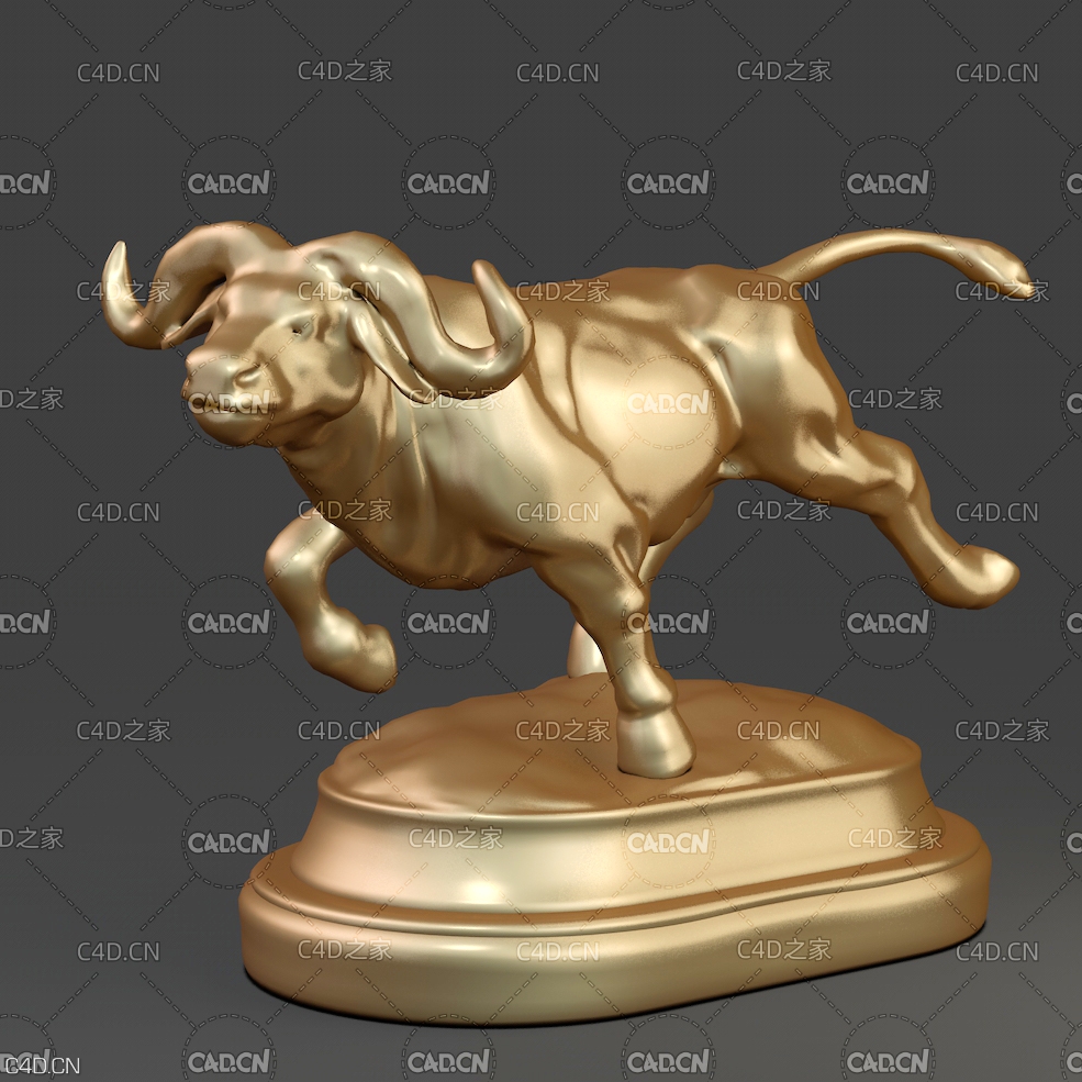 金牛雕塑 奔跑的牛 牛气冲天 水牛雕塑 公牛雕塑 Cattle sculpture - C4D之家 - 未标题-5.jpg