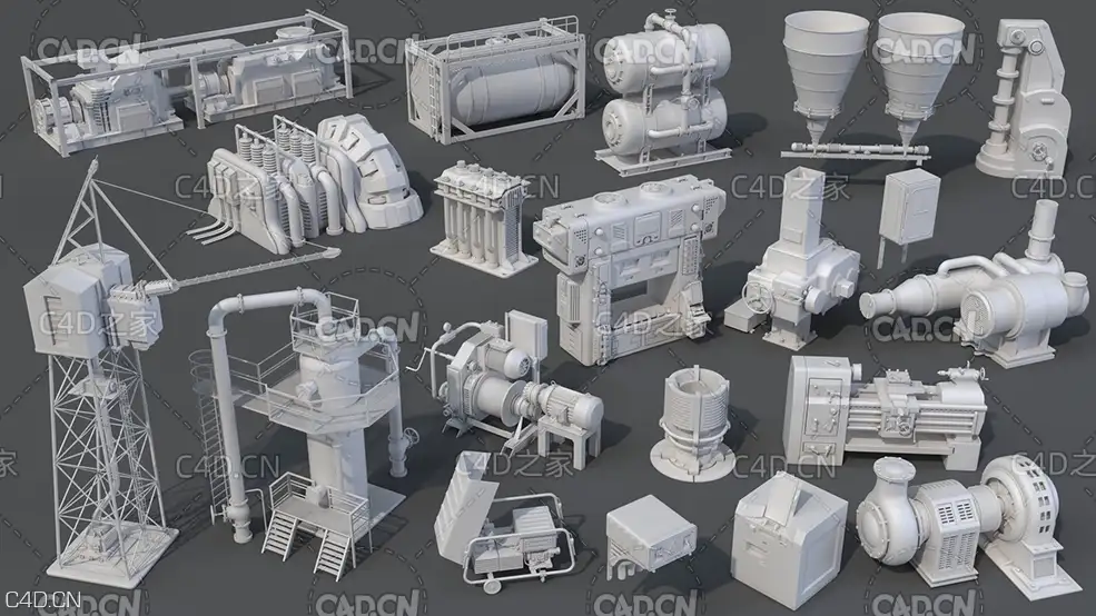 20个工厂机械设备C4D模型Artstation-Factory Units 8 - 20 pieces by Armen Manukyan - C4D之家 - file.jpg