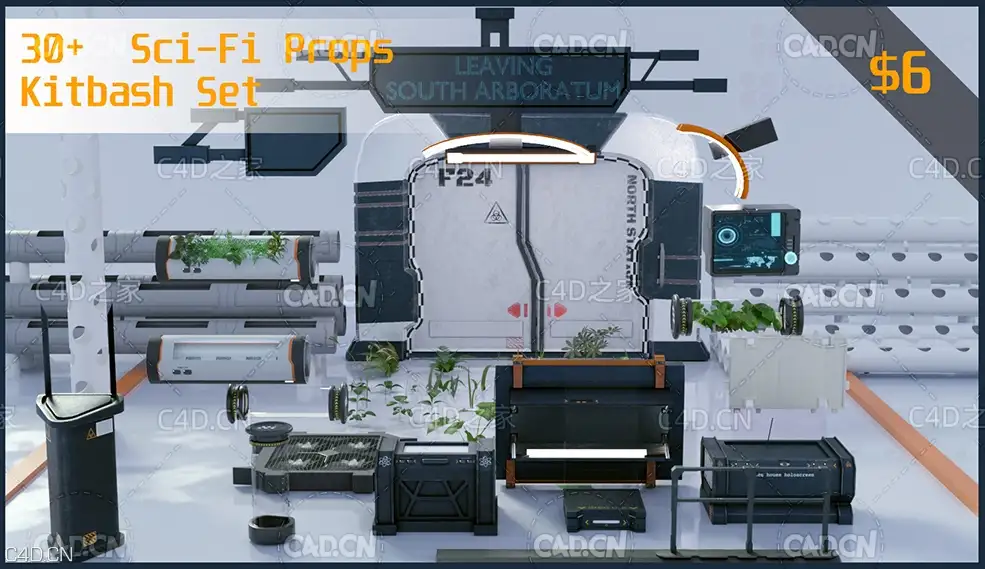 30多个科幻模型合集 ArtStation Marketplace – 30+ Sci-Fi Props Kitbash set