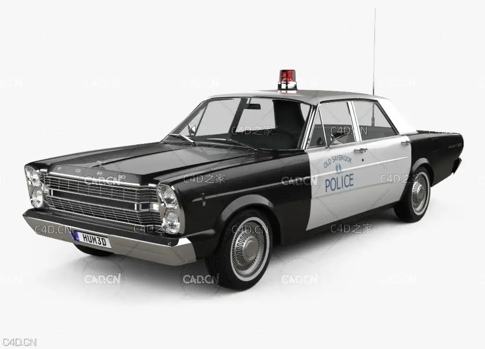 福特Galaxie 500警车 Ford Galaxie 500 Police 1966 3D model