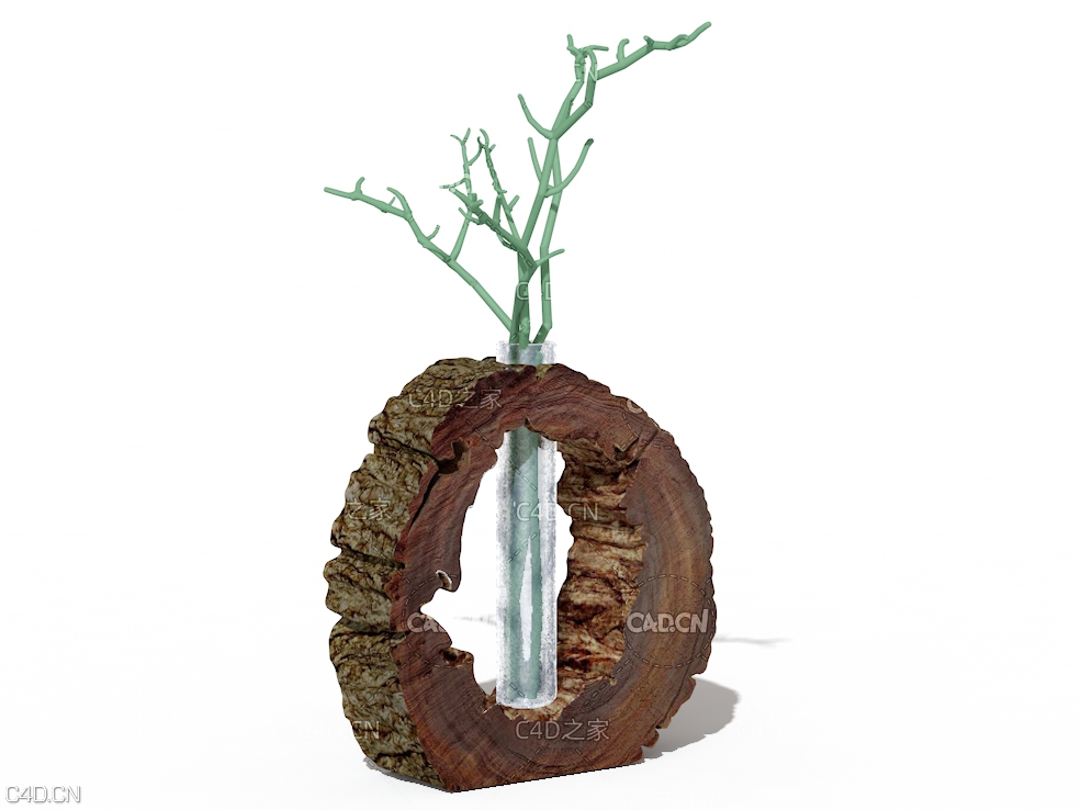 枯木桩插花花瓶 Orchid in decorative vase - C4D之家 - 未标题-4.jpg