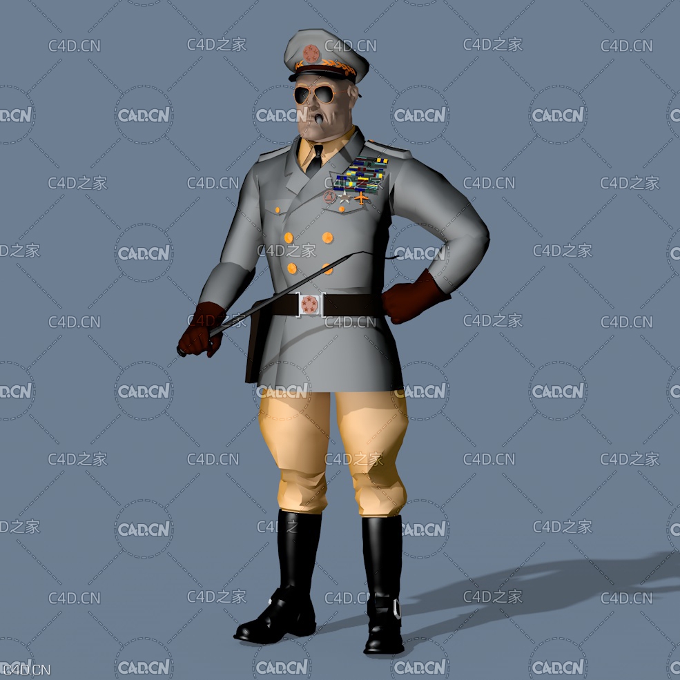海军上将 美军将军 陆军上将 将军卡通角色 军队教官 GENERAL - C4D之家 - GENERAL.jpg