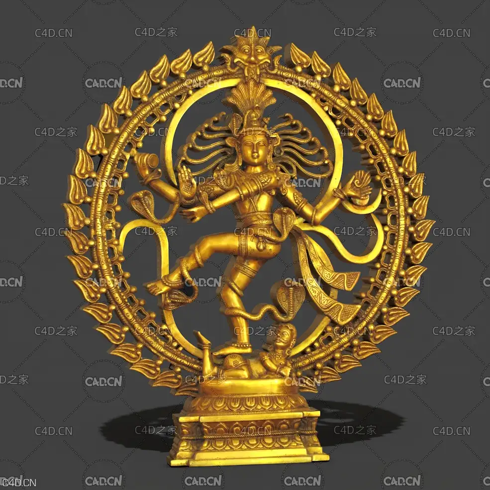 印度菩萨雕像模型 Nataraj - C4D之家 - 1.jpg