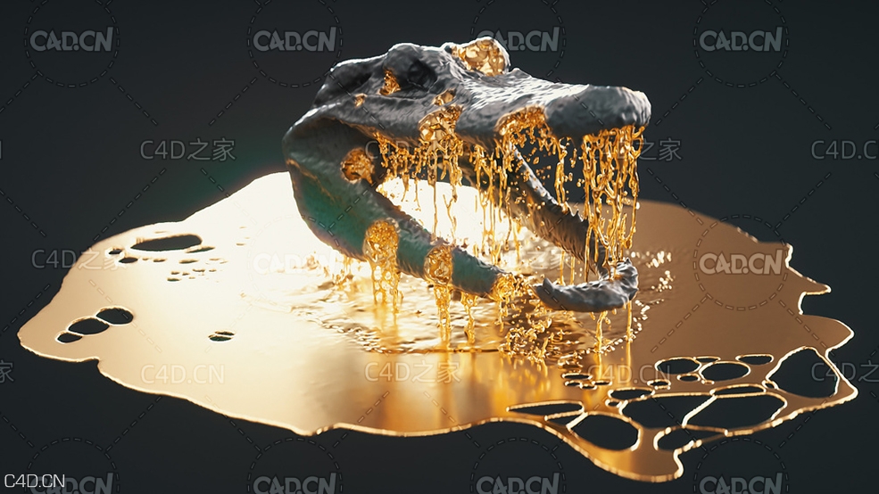 Houdini融化的鳄鱼头模型 Melting Stuff in Houdini - C4D之家 - T__20(00000).jpg