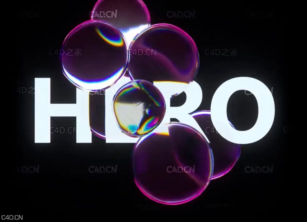 C4D制作透明折射气泡动画教程 C4D Tutorial Bubble Refraction in Cinema 4D