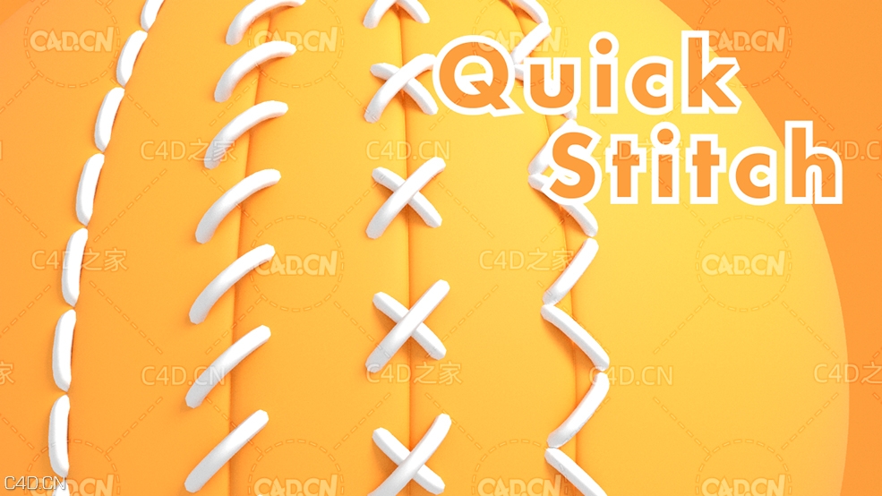 C4D快速针线缝补 鞋子缝线中文汉化插件Quick Stitch plugin for Cinema4D 支持R18-R21