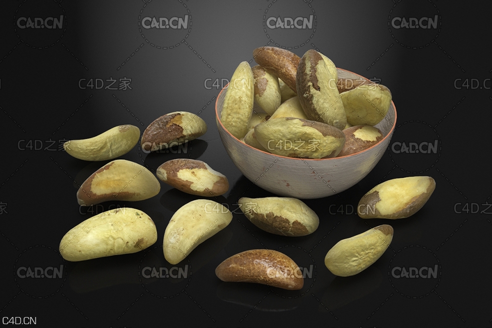 巴西栗 巴西坚果 巴西果 鲍鱼果C4D模型 Brazil nuts - C4D之家 - AM224_002.jpg