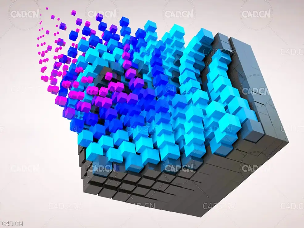 C4D R21制作立方体运动图形动画教程（含工程文件）MoGraph Animation