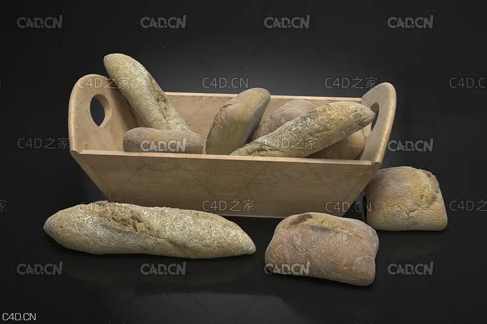 木筐中的面包C4D模型 Bread - C4D之家 - AM224_005.jpg