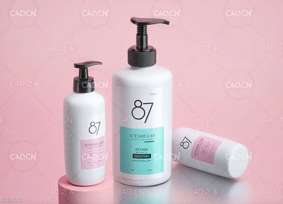 C4D化妆品从建模到渲染全过程中文视频教程