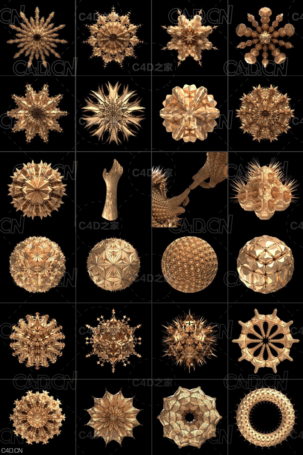 C4D预设-创意分形效果动画预设TFMstyle MoFractal Plugin v.1 - C4D之家 - 1.jpg