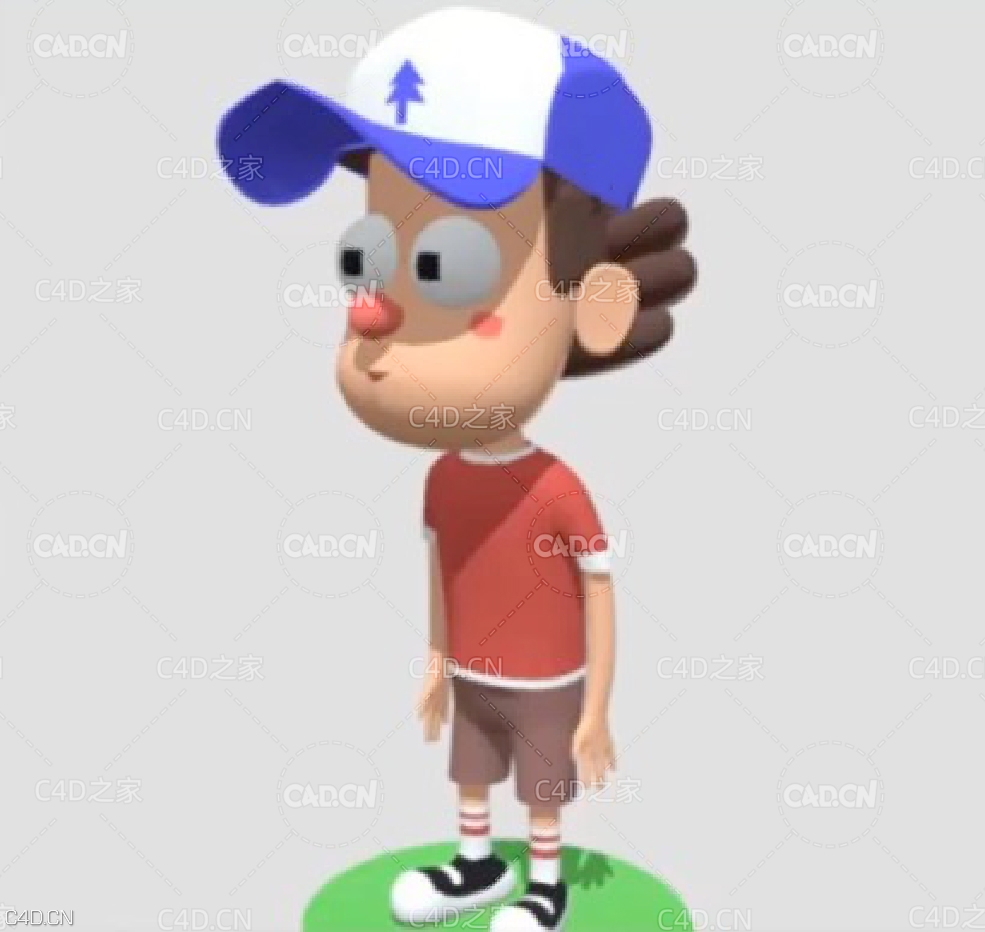 C4D卡通小男孩形象中文建模视频教程