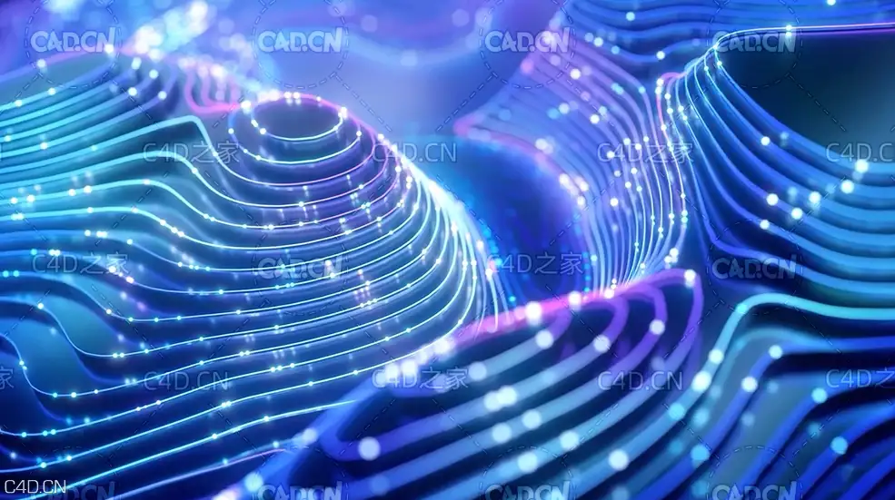 C4D制作等高线地形图霓虹灯场景教程 - C4D之家 - 1.jpg