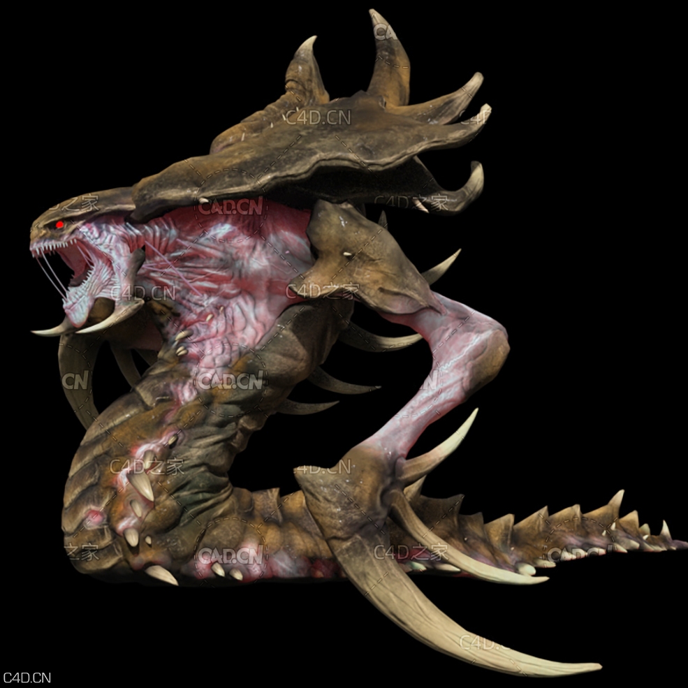 异虫 虫族 刺蛇 Hydralisk - C4D之家 - v2.jpg