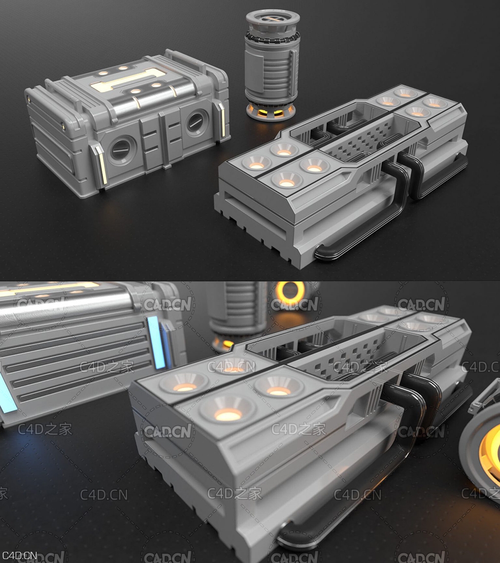 硬面能量科幻设备 Cinema 4D Hard Surface Kitbash Model - C4D之家 - Free-Cinema-4D-Hard-Surface-Kitbash-Model-Sampler3-2-1536x864.jpg