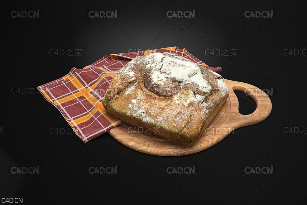 菜板上的一块烤面包 Bread - C4D之家 - AM224_006.jpg