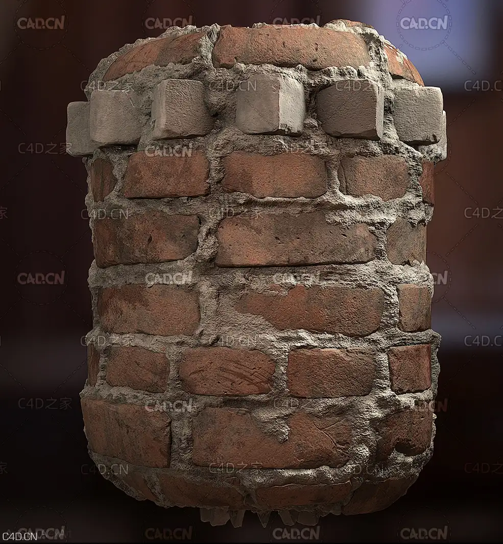 红砖墙贴图材质 Bricks