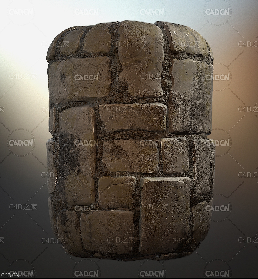 石头墙面贴图素材 Stylysed stone ground