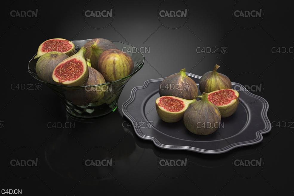 玻璃器皿中的无花果 成熟的无花果 Figs - C4D之家 - AM224_010.jpg