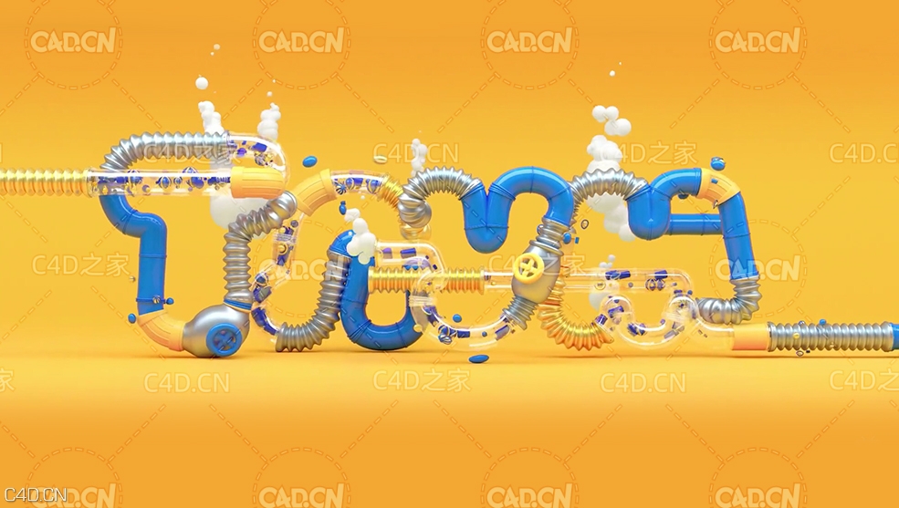 C4D卡通管道建模动画案例中文教程