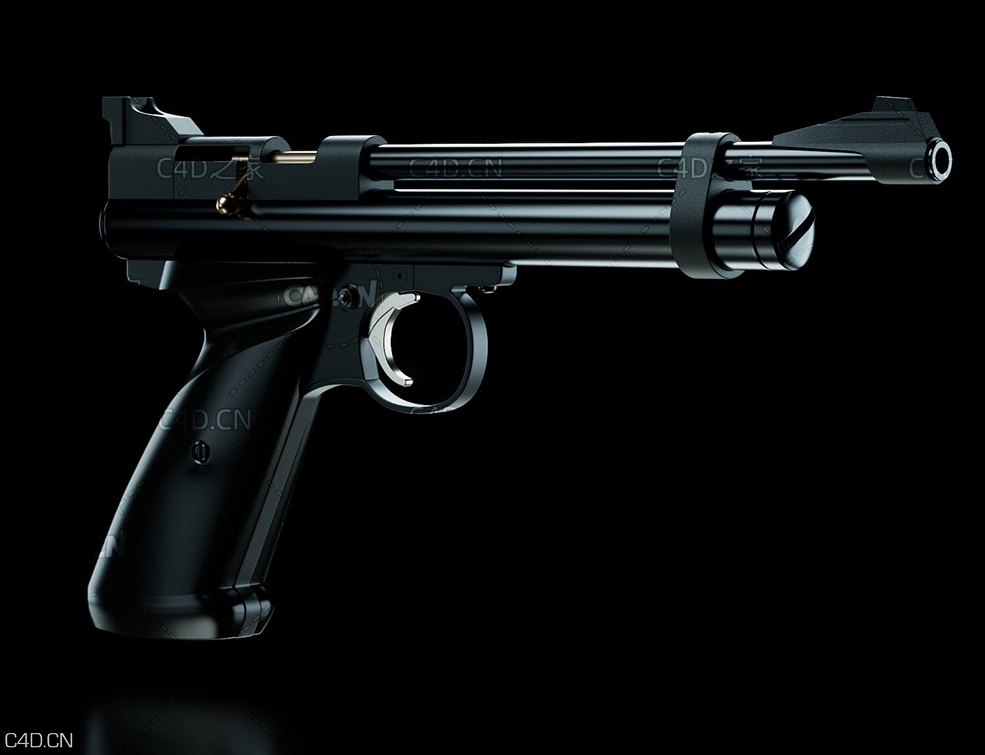 克罗斯曼气手枪 Cinema 4D 3D Model Redshift Crosman Air Pistol - C4D之家 - Free-Cinema-4D-3D-Model-Redshift-Crosman-Air-Pistol.jpg