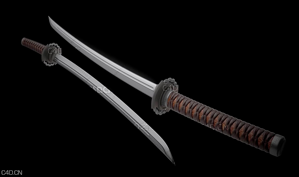 日本剑C4D建模视频教程 Cinema 4d Japanese Sword