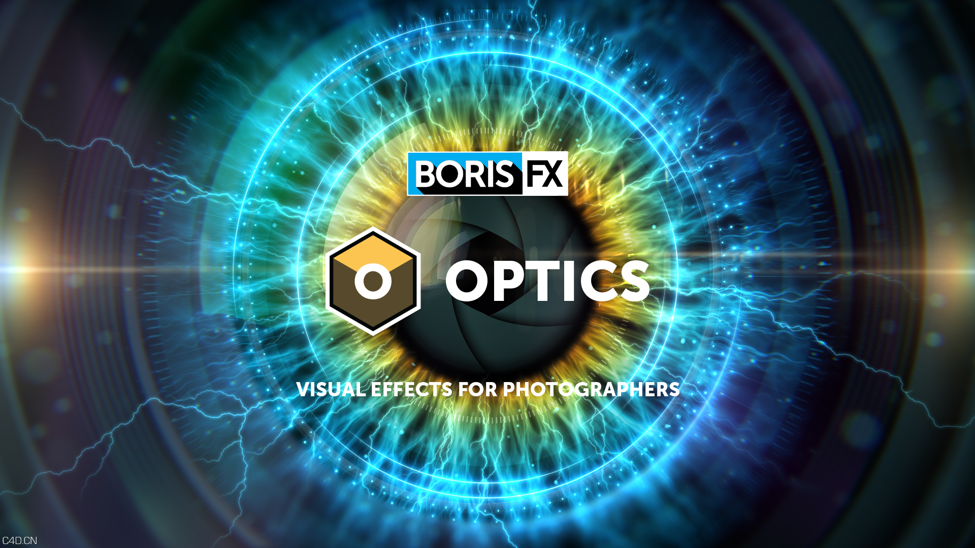 PS/LR插件/独立版软件-专业镜头光晕光学特效调色软件Boris FX Optics 2021.1 - C4D之家 - OpticseHero_1920x1080_Text.png