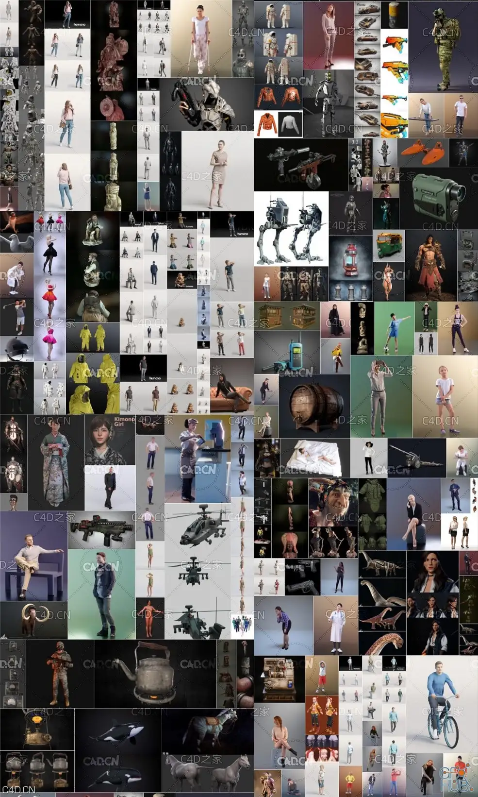 2020游戏电影3D扫描模型合集 PBR Game and 3D-Scan 3D-Models Bundle June 2020