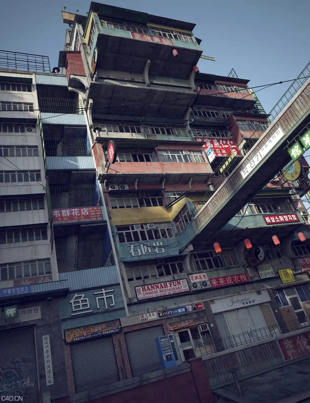 唐人街老街巷旧房子旧街道C4Dfine工程 - C4D之家 - Chinatown 10.jpg