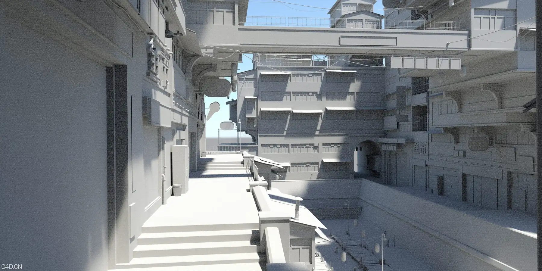 唐人街老街巷旧房子旧街道C4Dfine工程 - C4D之家 - Chinatown 12.jpg