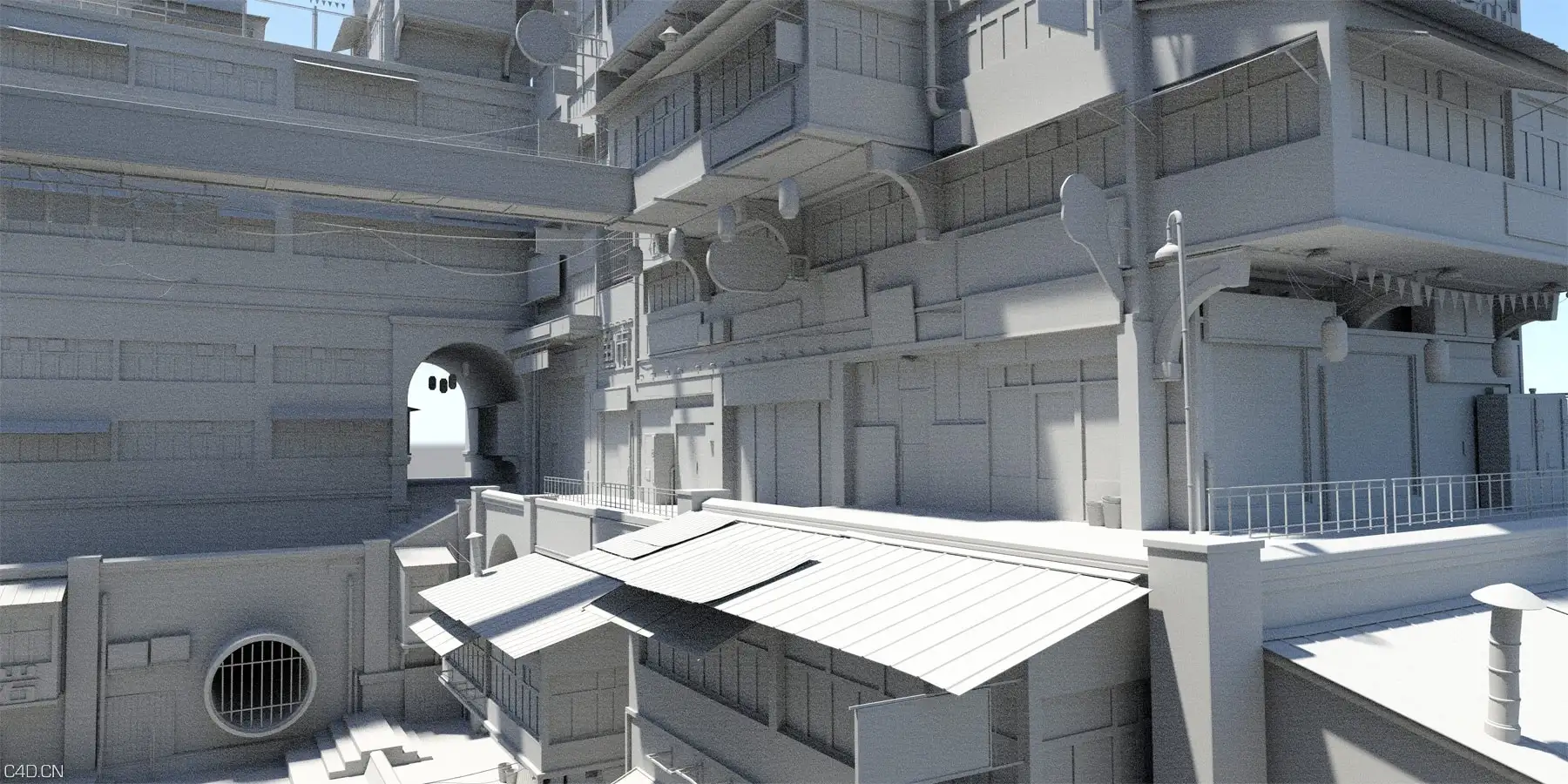 唐人街老街巷旧房子旧街道C4Dfine工程 - C4D之家 - Chinatown 13.jpg